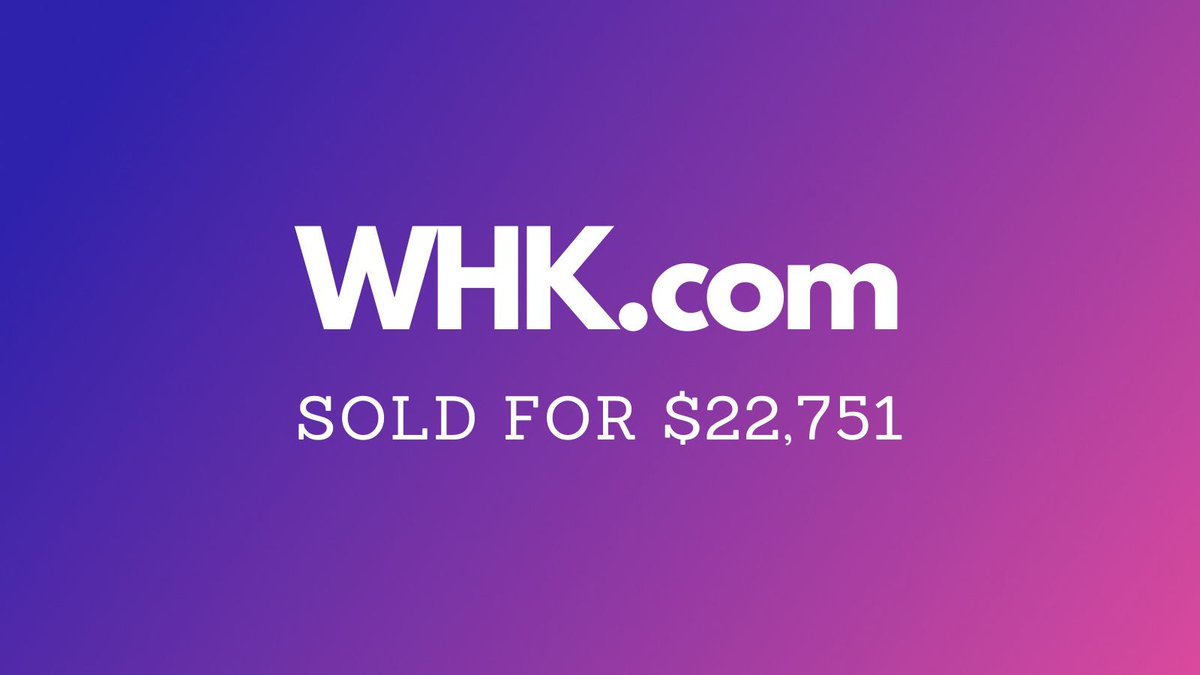 Yesterday saw $382k in domain name sales including:

$22,751 WHK․com
$5,600 Verdi․ai
$4,949 Divorcery․com
$3,433 YieldLabs․com
$3,395 BriteBound․com
$3,200 ScaleRoom․com
$2,880 Denoza․com

Full list 👉 namebio.com/daily

#Domains