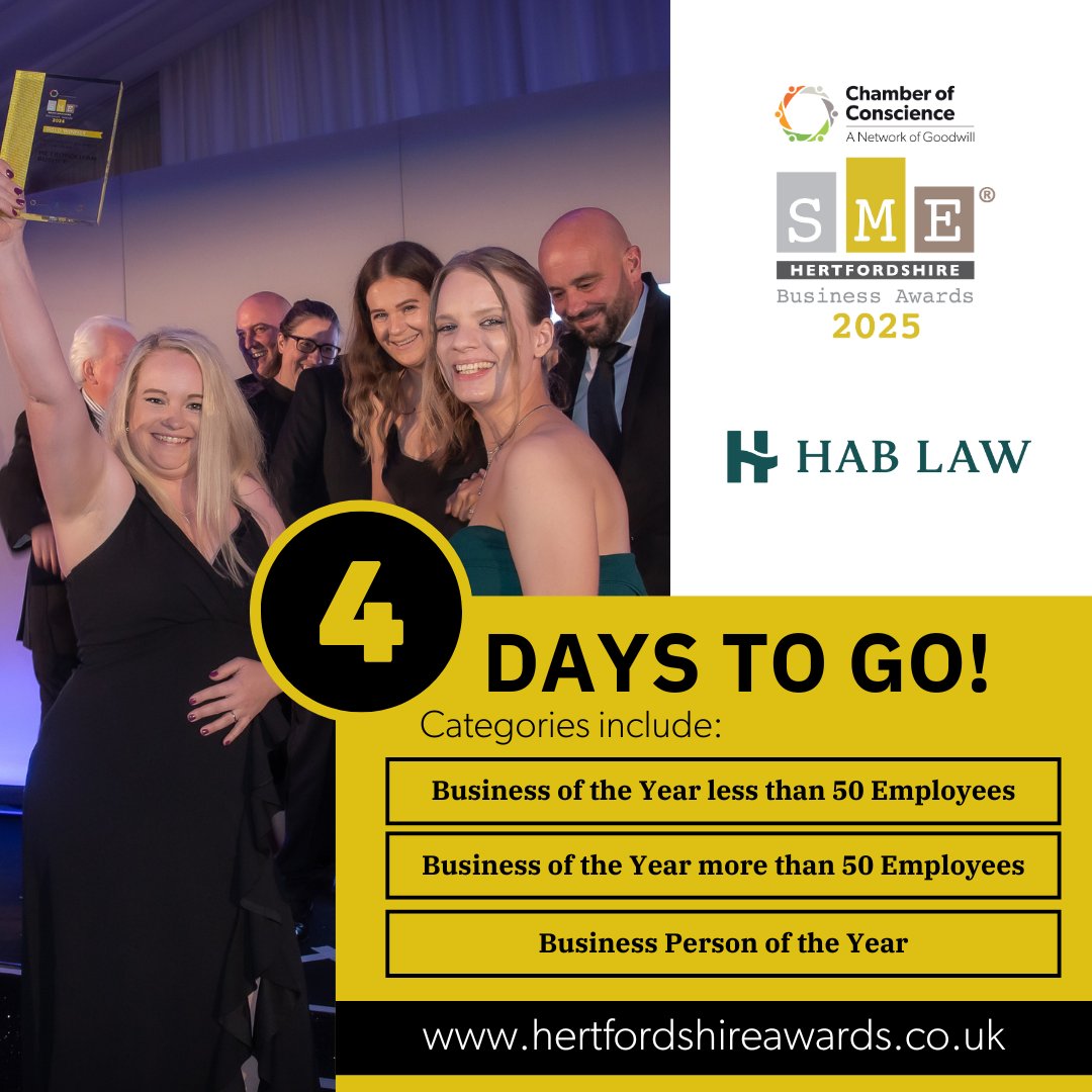 🥳 The SME Hertfordshire Business Awards provide an excellent opportunity for any SME in the county to enhance their visibility, credibility, and celebrate excellence!

DON’T miss out, enter TODAY 👉 tinyurl.com/4wsm8ftz