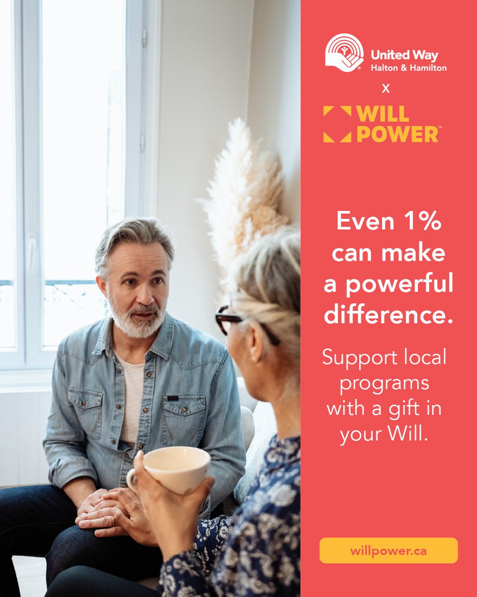Your Will is more powerful than you think. 💫

Even 1% can create lasting impact.

Support your community through United Way Halton &amp; Hamilton.

Learn more: willpower.ca/charities/unit…

#LegacyGiving #LocalLove