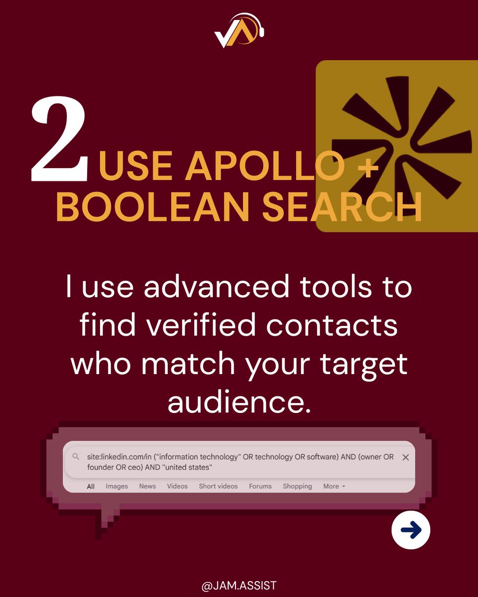jam_assist's tweet photo. 🚀 Need Leads? I’ve Got You Covered.
Struggling to find the right people to reach out to? Cold emails going nowhere?
Let me help you build a targeted lead list that actually gets results.

Here’s how I do it:

🔍 I use tools like Apollo + Boolean search to find decision-makers in https://t.co/c670jHmdEK
