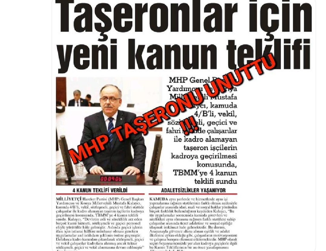 Ekrem Demirtaş (@ekremde86745064) on Twitter photo Kamu sektöründe taşeron işçilerinin, kadrolu çalışanlarla aynı işi yapmalarına rağmen farklı haklara sahip olmaları,adaletli bir çalışma düzeni oluşturmuyor. Taşeron işçilere verilen sözler nerede ??
👇
MHPTaşeronu Unutma‼️
<a href="/dbdevletbahceli/">Devlet Bahçeli</a>
<a href="/MHP_Bilgi/">MHP</a>
<a href="/MKalayci42/">Mustafa Kalaycı</a>
<a href="/arzuerdemtc/">Arzu ERDEM 🇹🇷🇹🇷🇹🇷</a> Kamu sektöründe taşeron işçilerinin, kadrolu çalışanlarla aynı işi yapmalarına rağmen farklı haklara sahip olmaları,adaletli bir çalışma düzeni oluşturmuyor. Taşeron işçilere verilen sözler nerede ??
👇
MHPTaşeronu Unutma‼️
<a href="/dbdevletbahceli/">Devlet Bahçeli</a>
<a href="/MHP_Bilgi/">MHP</a>
<a href="/MKalayci42/">Mustafa Kalaycı</a>
<a href="/arzuerdemtc/">Arzu ERDEM 🇹🇷🇹🇷🇹🇷</a>