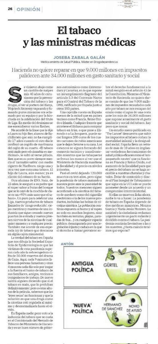 Joseba Zabala (@aupazabala) on Twitter photo Si ellas no mueven ficha nadie lo va a hacer. La PANDEMIA de TABACO depende de 2 MÉDICAS MINISTRAS <a href="/Monica_Garcia_G/">Mónica García</a> y <a href="/mjmonteroc/">María Jesús Montero</a>
La SOCIEDAD reclama un PACTO URGENTE frente al #Tabaco que sigue llevándose a los nuestros. ¿Hasta cuando tenemos que esperar?
#DiaMundialSinTabaco Si ellas no mueven ficha nadie lo va a hacer. La PANDEMIA de TABACO depende de 2 MÉDICAS MINISTRAS <a href="/Monica_Garcia_G/">Mónica García</a> y <a href="/mjmonteroc/">María Jesús Montero</a>
La SOCIEDAD reclama un PACTO URGENTE frente al #Tabaco que sigue llevándose a los nuestros. ¿Hasta cuando tenemos que esperar?
#DiaMundialSinTabaco