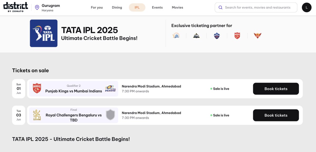 SharmaJiKaBot's tweet image. IPL Finals &amp;amp; Playoff Tickets are live on District

RCB Tickets can be booked 
Mi Tickets too
district.in/events/ipl-tic…