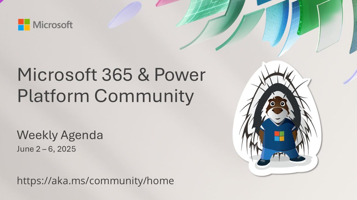 Vesa Juvonen (@vesajuvonen) on Twitter photo ๐ก Weekly update on the upcoming community calls from #Microsoft365dev & #PowerPlatform Community
โข Calls for next week with agenda details ๐
โข Focus this time on #SharePoint, #MCP, #Copilot, #Agents and more
โข Demos for this week by Marc Windle, <a href="/laskewitz/">Daniel Laskewitz ๐ฅ | #PowerAddict</a>, Sahil Baid, ๐ก Weekly update on the upcoming community calls from #Microsoft365dev & #PowerPlatform Community
โข Calls for next week with agenda details ๐
โข Focus this time on #SharePoint, #MCP, #Copilot, #Agents and more
โข Demos for this week by Marc Windle, <a href="/laskewitz/">Daniel Laskewitz ๐ฅ | #PowerAddict</a>, Sahil Baid,
