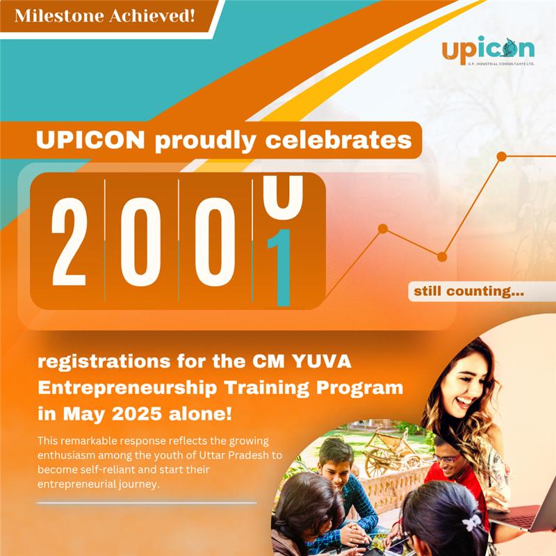 InfoUpicon's tweet image. #UPICON proudly celebrates 2000+ registrations for the #CMYUVA Entrepreneurship Training Program in May 2025 alone!

Big thank you to everyone who registered and joined hands in shaping a stronger, self-employed India!

#EntrepreneurshipProgram #StartupIndia #SelfReliantIndia