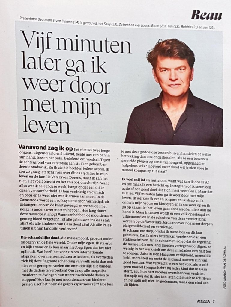Peter ❤️ Palestina 🇵🇸 🍉 ☮️🔻🏳️🌈 (@petertbd) on Twitter photo En mij uit het hart gegrepen column van <a href="/BeauErvenDorens/">Beau van ErvenDorens</a> in Mezza. #StandupForPalestine En mij uit het hart gegrepen column van <a href="/BeauErvenDorens/">Beau van ErvenDorens</a> in Mezza. #StandupForPalestine