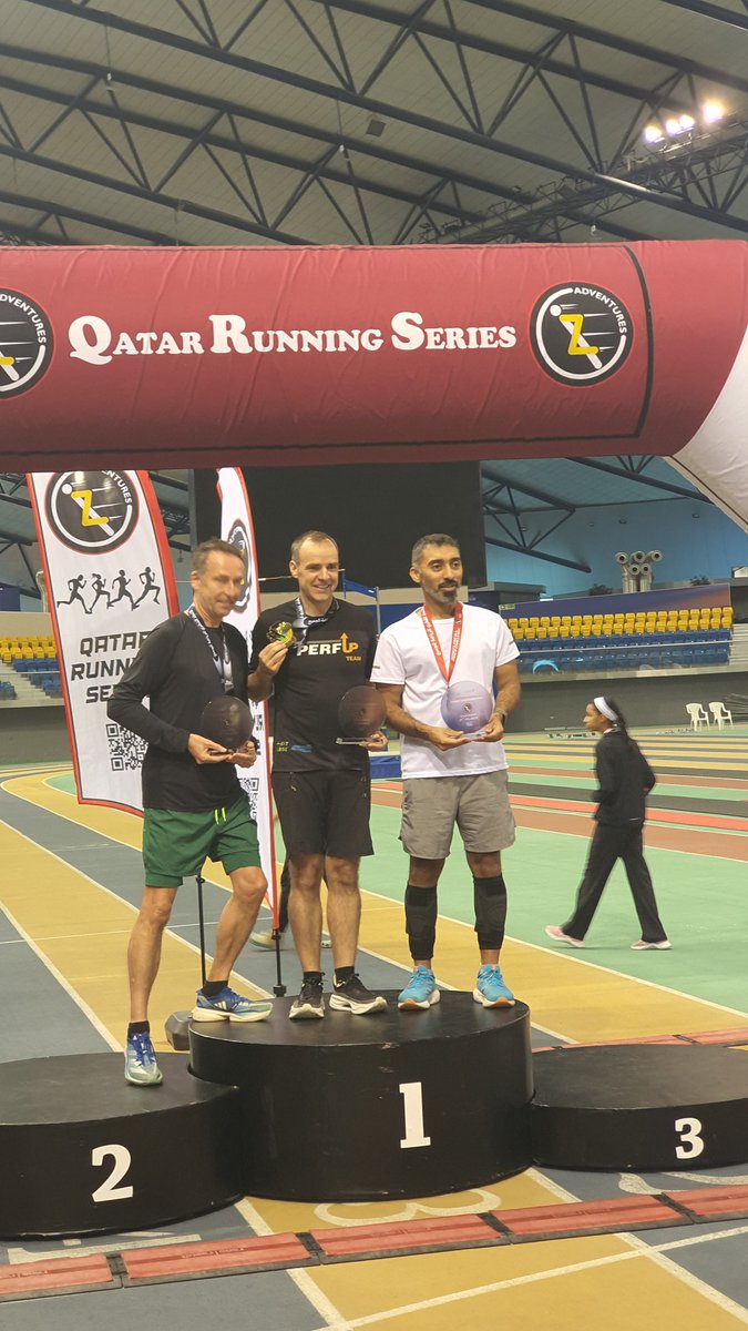Overall #Qatar #QRS Summer Sizzler Indoor Track Challenges series award ceremony in 15min Master category