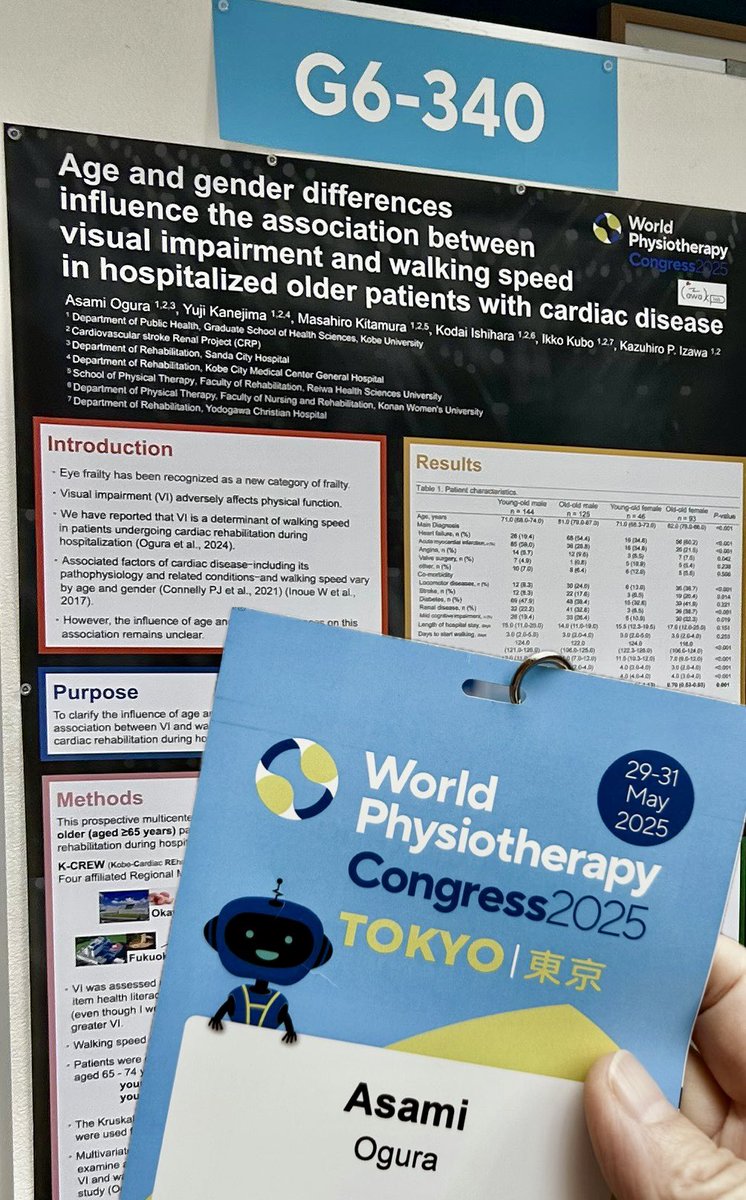 asamioguran's tweet photo. I presented a poster at WPTC 2025. It was a valuable experience to be part of an international conference that brought together physical therapists from all over the world.
 #WorldPhysio2025 https://t.co/mmXYJAbnyj
