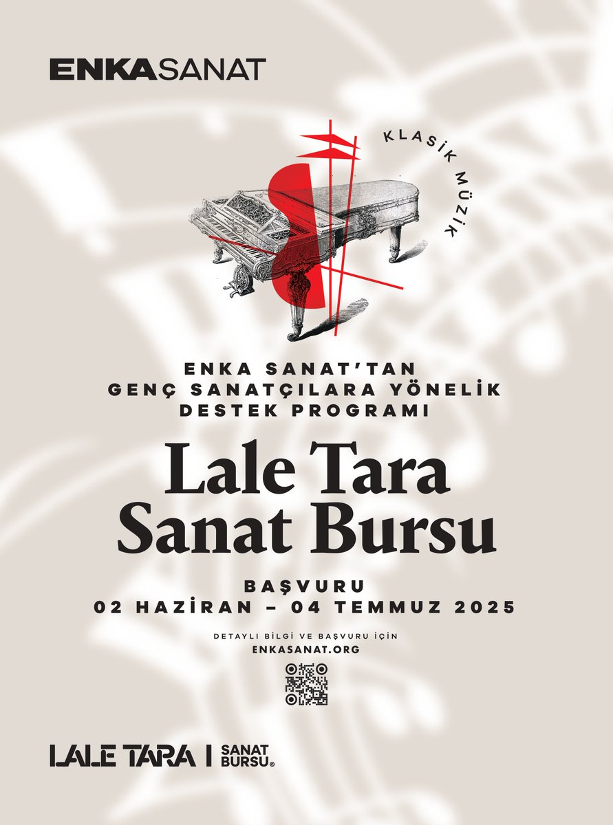 ENKA Sanat’ın klasik müzik alanında yetenekli genç sanatçıların yurt dışındaki lisans ve yüksek lisans eğitimlerine destek olmak amacıyla hayata geçirdiği Lale Tara Sanat Bursu’nun bu yılki başvuru dönemi, 2 Haziran Pazartesi saat 10.00’da başlayacak.
tinyurl.com/4zz95rps