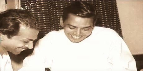 “… dil ne hum se jo kahaa
hum ne waisa hi kiya,
phir kabhi fursat se sochenge
bura tha yaa bhalaa …

zindagi khwaab hai..”

geet: Shailendra (right)
sangeet: Salil Chowdhary (left)