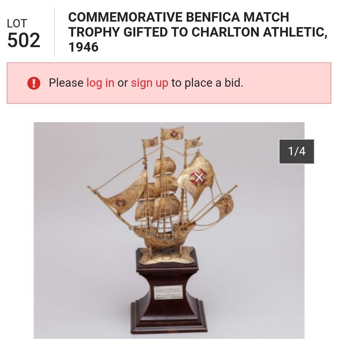 Benfica Independente (@slbindependente) on Twitter photo <a href="/museubenfica/">Museu Benfica - Cosme Damião</a> fomos alertados pelo Benfiquista Hugo Carvalho que este troféu ( vs Charlton em 1946 ) estava em leilão. Fica a indicação.
Viva o Benfica. <a href="/museubenfica/">Museu Benfica - Cosme Damião</a> fomos alertados pelo Benfiquista Hugo Carvalho que este troféu ( vs Charlton em 1946 ) estava em leilão. Fica a indicação.
Viva o Benfica.