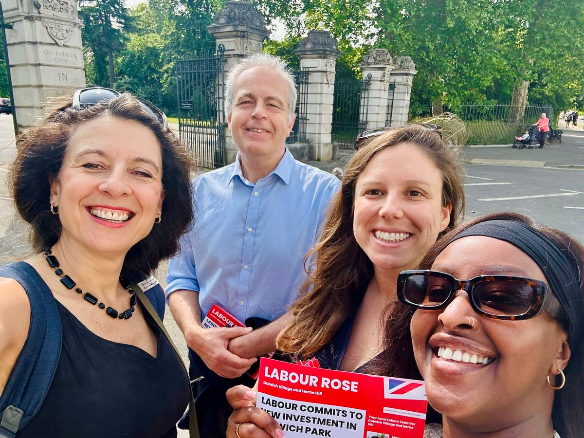Great to be out in Dulwich Village this morning talking to voters 🌹 🌞