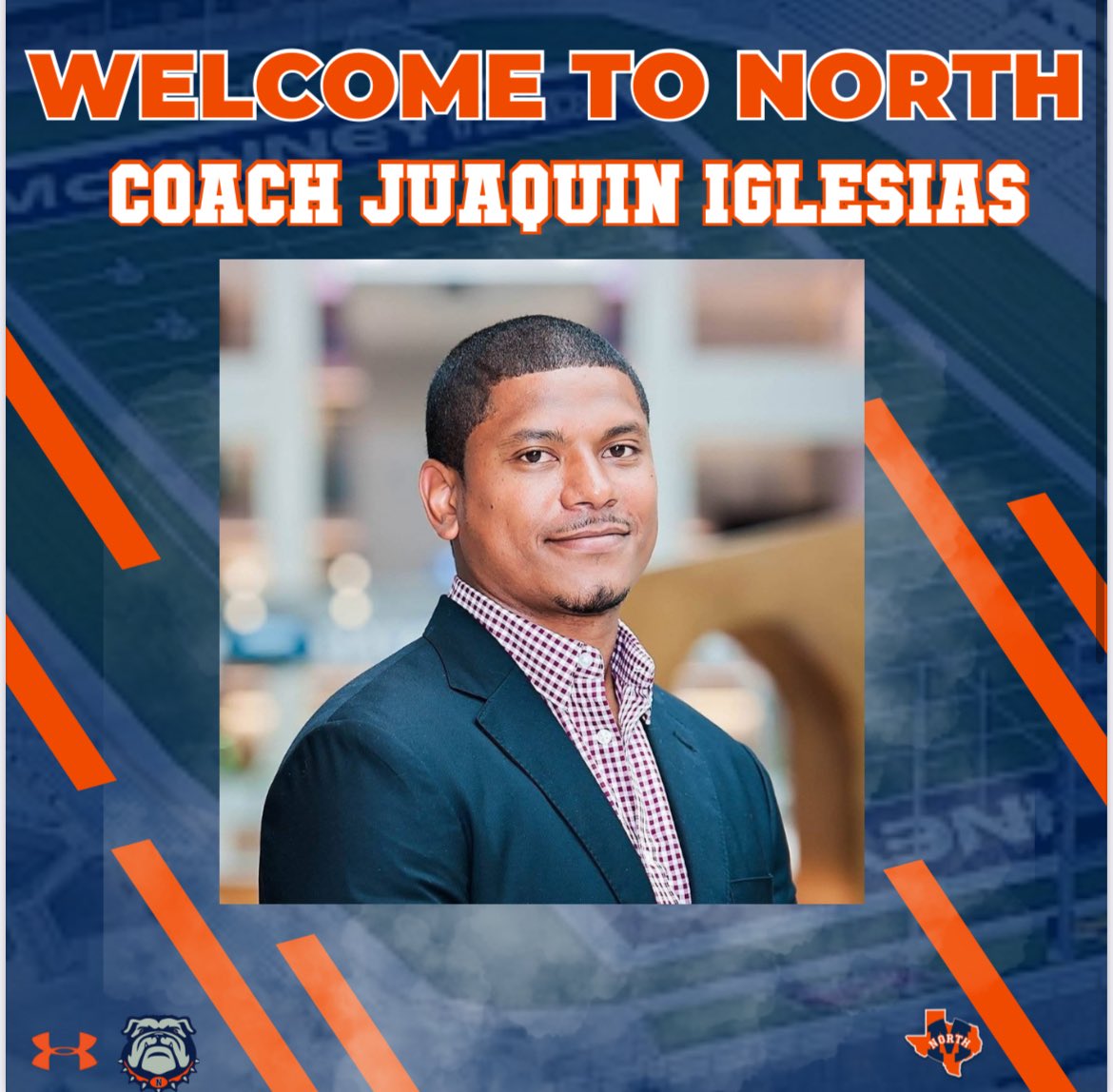We are excited to welcome Coach Juaquin Iglesias to the Bulldog Family! Coach is coming to us from Westmoore HS and had an extensive playing career.

🟠Football-Receivers
🐶Math Department
🔵Track

Go Dawgs!!!
