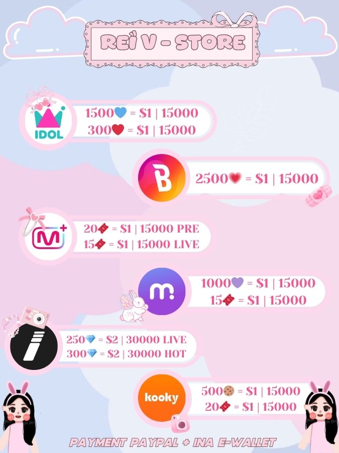 ‼️want to sell‼️

IDOL CHAMP
1500💙 = $1 | 15000
300♥️ = $1 | 15000

MUBEAT
1000💜 = $1 | 15k

MCOUNTDOWN
💵 20🎟️ = $1 | 15000 PRE
💵 15🎟️ = $1 | 15000 LIVE

BUGS FAVORITE VOTE
2500💗 = $1 | 15000

Wts selling jual MCOUNTDOWN MNET SEVENTEEN BTS JIN RIIZE IDLE