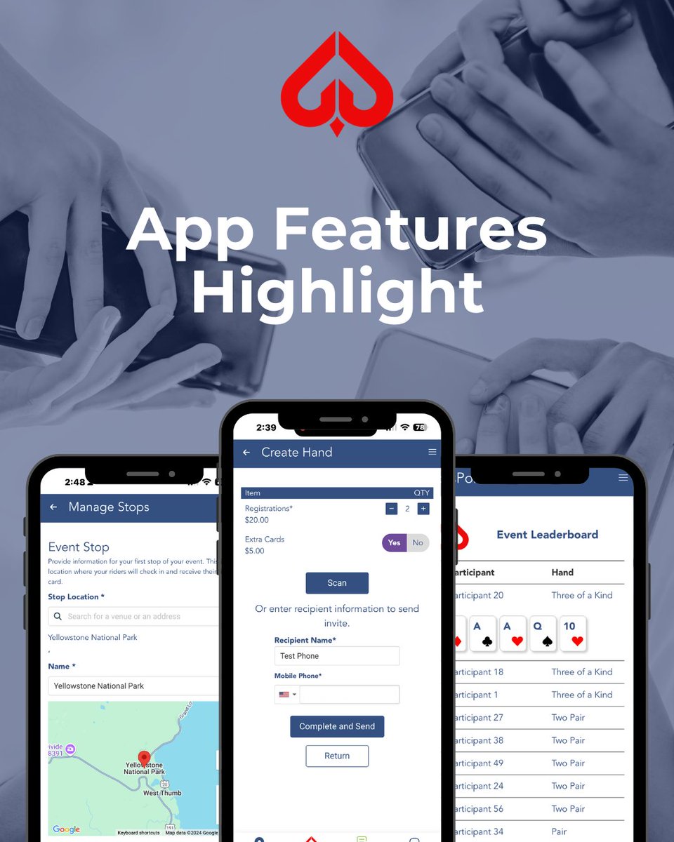 acespokerrunapp's tweet image. Why go old-school when you can go Aces?

✔️ Digital hand tracking
✔️ Multiple ways to deal hands
✔️ Realtime leaderboard

Take your event to the next level with features made for riders.

#EventApp #TechForRiders #PokerRun #AcesPokerRun #EventMadeEasy