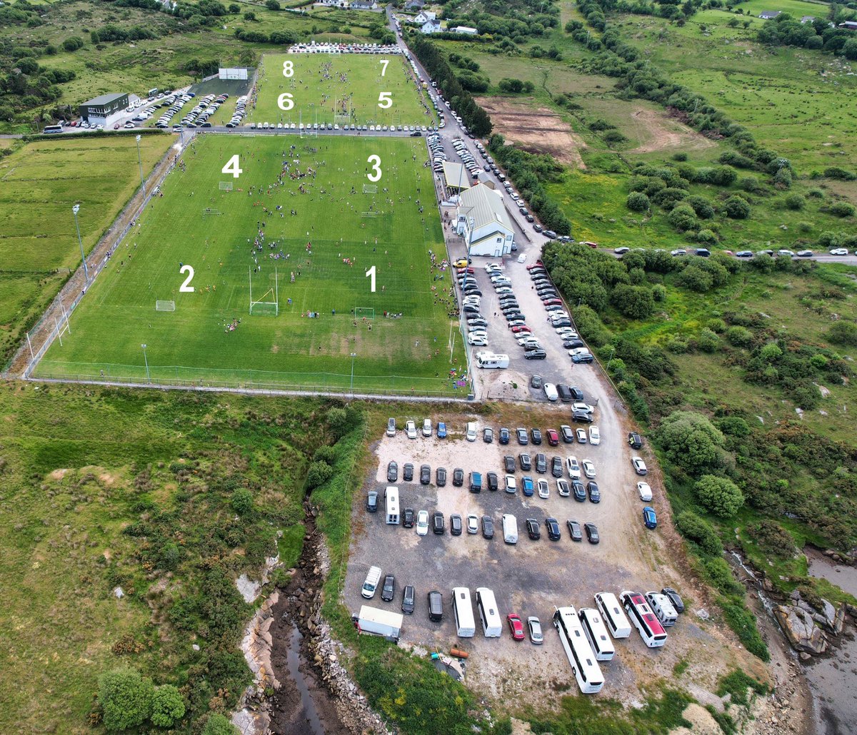 Pitch layout and fixtures for Monday. First games start at 10.30am on the hooter whether teams are on the field or not. Bigí linn.! <a href="/officialdonegal/">CLG Dhún na nGall</a>