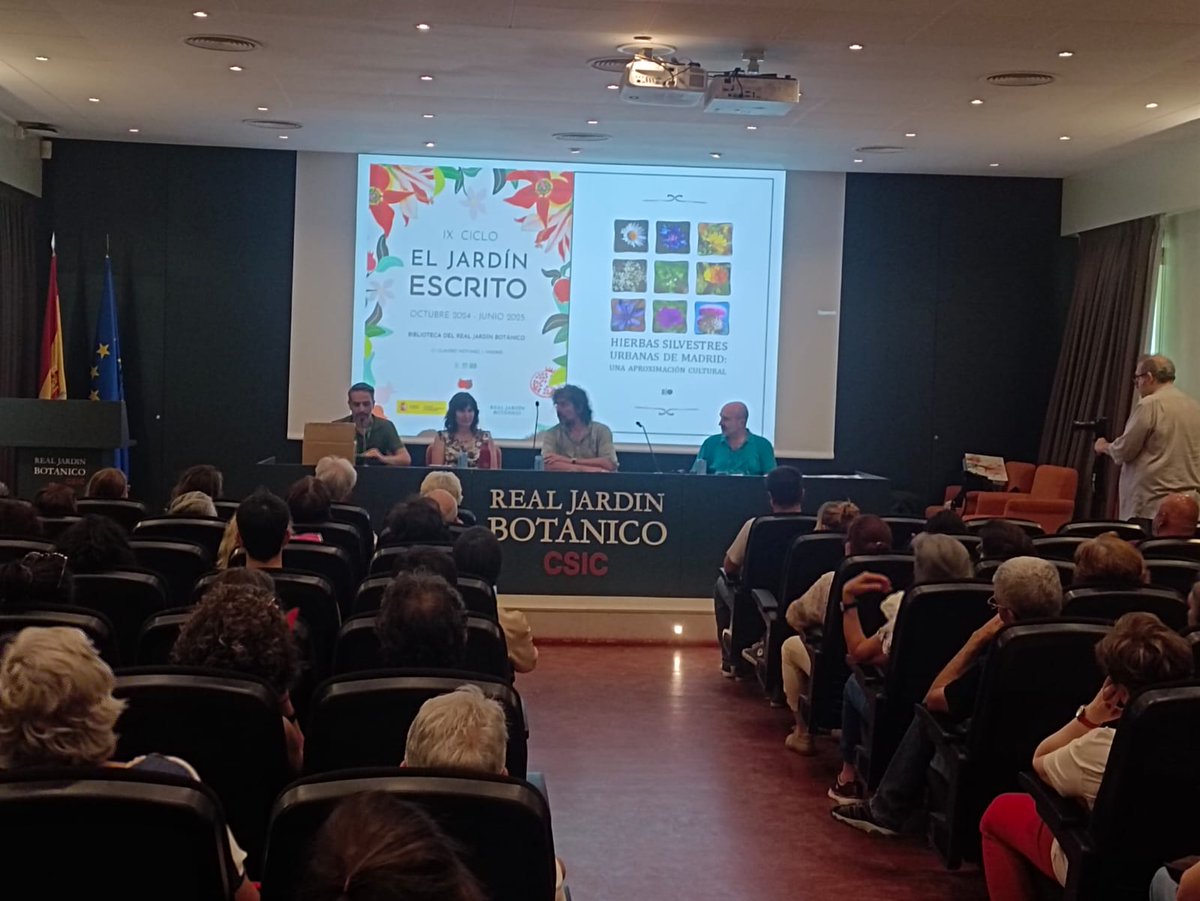 El pasado jueves, 29 de mayo, presentamos la "Guía Hierbas silvestres urbanas de Madrid: una aproximación cultural", editada por la AEEH en colaboración con la cooperativa Grupo Heliconia y con el patrocinio de la Fundación Asisa, en el salón de actos del Real Jardín Botánico.