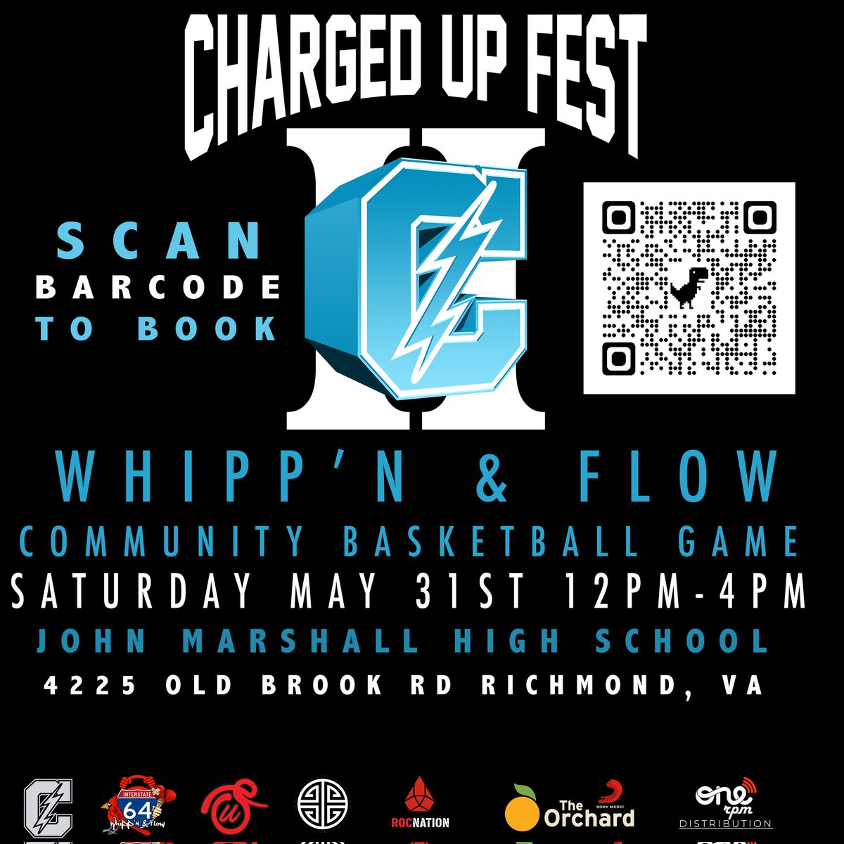 chrgdupent's tweet image. CHARGED UP FEST — TODAY!
🕛 12PM: Community Basketball Game
📍 John Marshall HS | RVA
🏀 Team Charged Up vs Master Your Moment
🎥 Whipp’n &amp;amp; Flow filming live
🍔 Food by Buddy Tu’s
🎬 “Who’s Next 757” filming after @ secret location

#ChargedUpFest #RVA
#chargedupent
