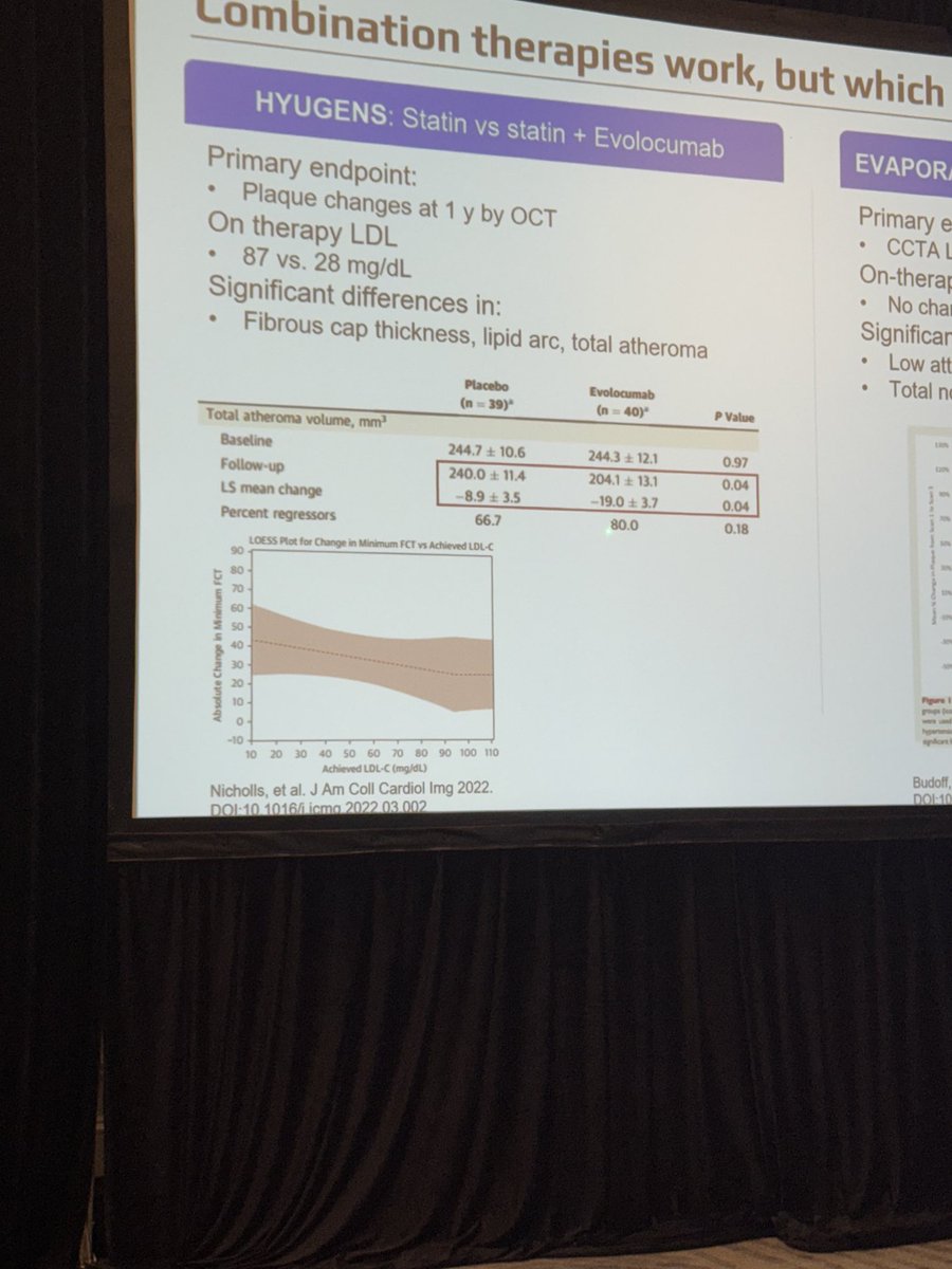 ⁦<a href="/nationallipid/">National Lipid Association</a>⁩ #NLASessions note the difference in those treated with statin +PCSK9 versus statin alone