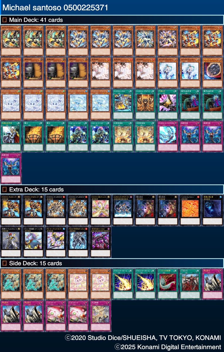 Challenger cup Singapore 2025
Asia English

Ryuge oo
Swordsoul oxo
White forest xx
Ryzeal oxo
Ryzeal oxo
Crystron oxo
Ryzeal oo

Top 16
Maliss oxo
Ryzeal xx

Ended on top 8 🥲

If you are playing seventh tachyon you are behind 😌