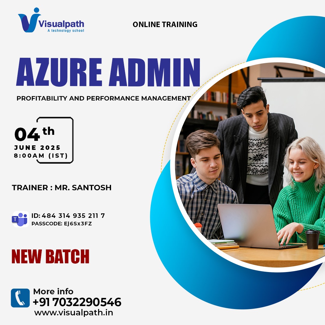 VisualpathPro's tweet image. Join Now: bit.ly/43CYmKF
Meeting ID: 484 314 935 211 7, 🔐 Passcode: Ej6Sx3FZ
Attend Online #NewBatch On #AzureAdmin 
 Batch Starts: 4th June 2025 @ 8:00 AM IST
 Call us: +91 7032290546
 WhatsApp: wa.me/c/917032290546
Visit: visualpath.in/az-104-microso…
#azureadmin