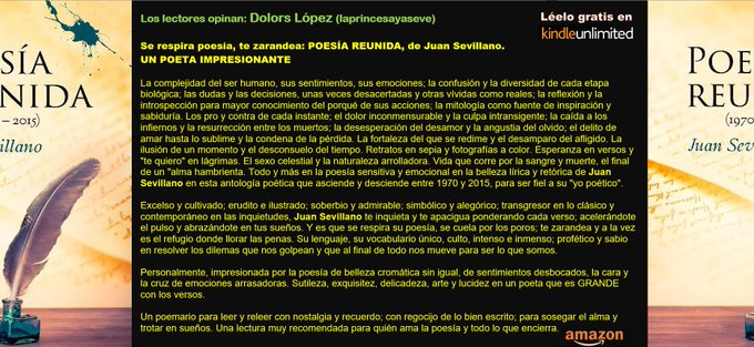 Juan Sevillano (@romemoria) on Twitter photo POESÍA REUNIDA, de Juan Sevillano, <a href="/RoMemoria/">Juan Sevillano</a>
"...y siento estremecerse mi alma recordando algunos de tus versos y me pierdo en la profunda sima de algunas imágenes que me deslumbran y me desasosiegan…" A. Muñoz, Prólogo.
leer.la/PoesiaReunida
leer.la/PoesiaReunidaE… POESÍA REUNIDA, de Juan Sevillano, <a href="/RoMemoria/">Juan Sevillano</a>
"...y siento estremecerse mi alma recordando algunos de tus versos y me pierdo en la profunda sima de algunas imágenes que me deslumbran y me desasosiegan…" A. Muñoz, Prólogo.
leer.la/PoesiaReunida
leer.la/PoesiaReunidaE…