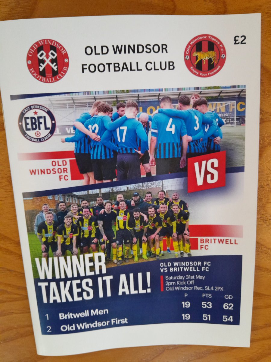Tony Incenzo TV/Radio football reporter ๐ฎ๐น ๐ฎ๐ช (@tonyincenzo) on Twitter photo I have arrived at my East Berkshire League title decider match today:
Old Windsor v Britwell
<a href="/EastBerkshireFL/">East Berkshire Football League</a> <a href="/OldWindsorFC/">Old Windsor FC</a> <a href="/Britwell_FC/">Britwell FC</a> <a href="/NonLeagueCrowd/">Non League Crowds</a> <a href="/NonLeaguePaper/">The Non-League Paper</a> <a href="/NLprogs/">Non-League Programmes</a> <a href="/BerksandBucksFA/">Berks & Bucks FA</a> I have arrived at my East Berkshire League title decider match today:
Old Windsor v Britwell
<a href="/EastBerkshireFL/">East Berkshire Football League</a> <a href="/OldWindsorFC/">Old Windsor FC</a> <a href="/Britwell_FC/">Britwell FC</a> <a href="/NonLeagueCrowd/">Non League Crowds</a> <a href="/NonLeaguePaper/">The Non-League Paper</a> <a href="/NLprogs/">Non-League Programmes</a> <a href="/BerksandBucksFA/">Berks & Bucks FA</a>