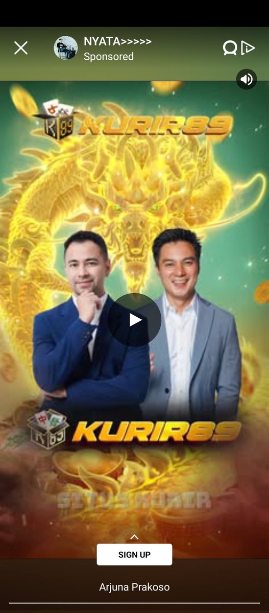Lagi buka aplikasi bisa2 nya muncul iklan judol om mentri Raffi Ahmad