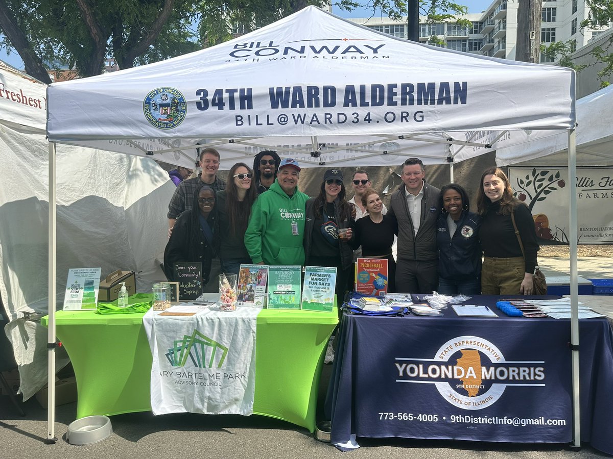 Alderman Bill Conway (@aldconway) on Twitter photo Thanks to State Rep. Yolonda Morris’ office for joining the 34th Ward team and <a href="/MaryBartelmePAC/">Mary Bartelme Park</a> at this morning’s <a href="/GreenCityMarket/">Green City Market</a>! Always great to connect neighbors with resources from our state partners. Thanks to State Rep. Yolonda Morris’ office for joining the 34th Ward team and <a href="/MaryBartelmePAC/">Mary Bartelme Park</a> at this morning’s <a href="/GreenCityMarket/">Green City Market</a>! Always great to connect neighbors with resources from our state partners.
