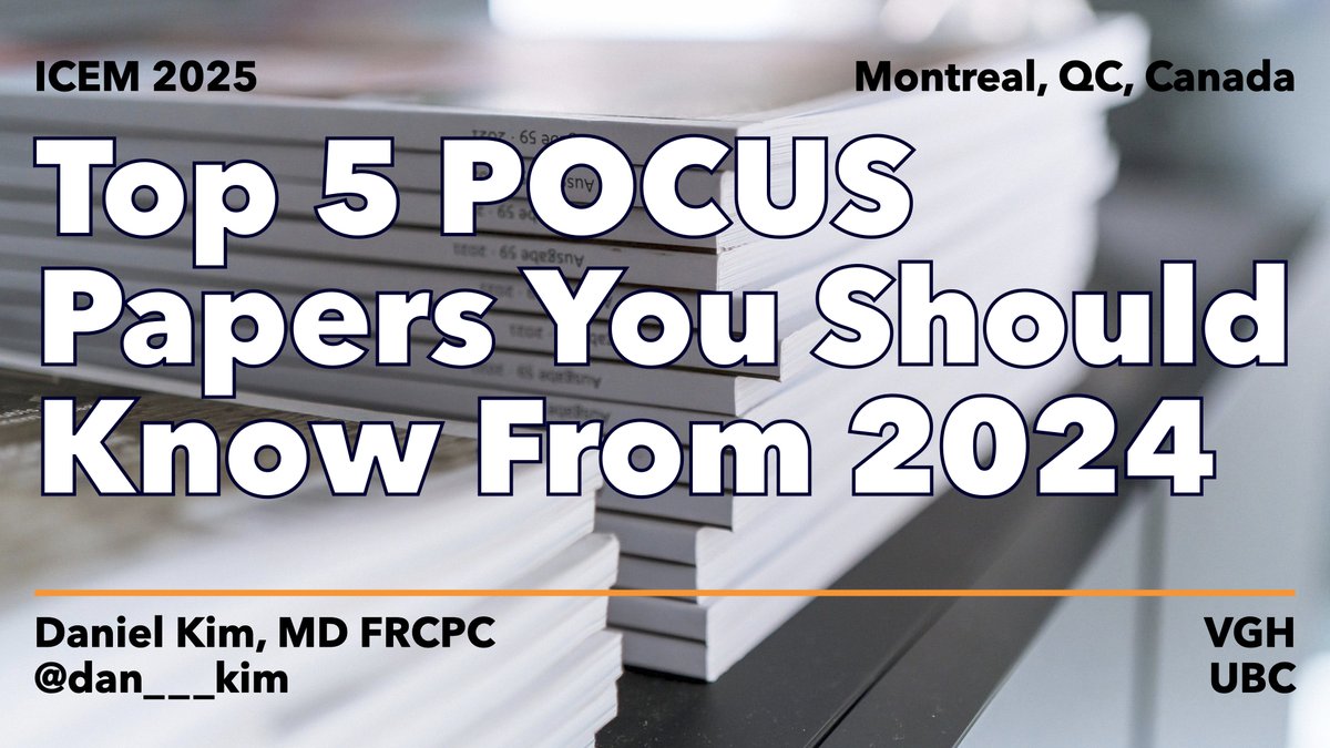 Dan Kim (@dan___kim) on Twitter photo Did you miss my #POCUS talk at #ICEM2025?
Don't worry – check out the thread 👇 for the top 5 POCUS papers 📰 you should know from 2024
The <a href="/ICEM2025/">International Conference on Emergency Medicine</a> blog also has a focused summary of my talk: icem2025.com/post/icem2025-…
<a href="/CAEP_EUC/">CAEP Emergency Ultrasound Committee</a> <a href="/CAEP_Docs/">CAEP</a> Did you miss my #POCUS talk at #ICEM2025?
Don't worry – check out the thread 👇 for the top 5 POCUS papers 📰 you should know from 2024
The <a href="/ICEM2025/">International Conference on Emergency Medicine</a> blog also has a focused summary of my talk: icem2025.com/post/icem2025-…
<a href="/CAEP_EUC/">CAEP Emergency Ultrasound Committee</a> <a href="/CAEP_Docs/">CAEP</a>