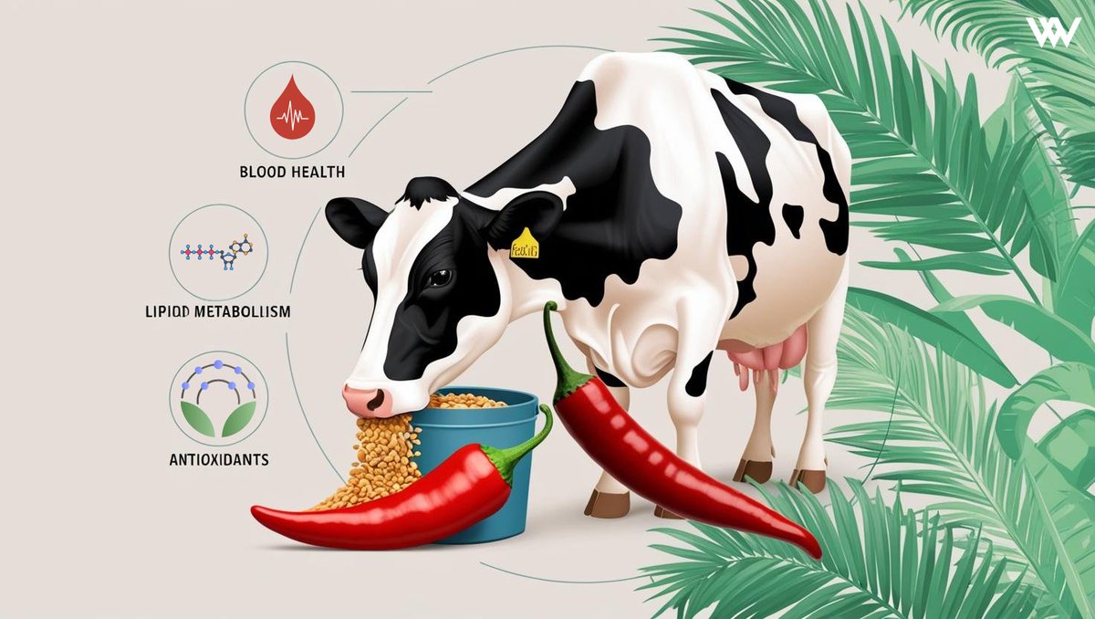 🌶 Adding chili to cow feed? Sounds odd, but it works.
It helps cows stay cool, healthy, and calm in hot weather.

#Cows #HealthyCowsHealthyMilk #MILK #ClimateCrisis