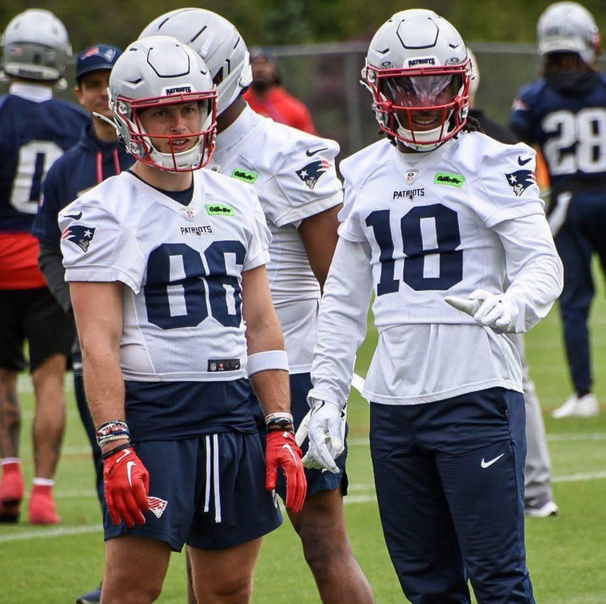 #Patriots rookie WRs Kyle Williams and Efton Chism III have been the last players on the field each of the last two OTAs that were open to the media, per <a href="/PhilAPerry/">Phil Perry</a>.

The third-round pick and undrafted signee have stayed late after practice to get work in with the jugs machine.