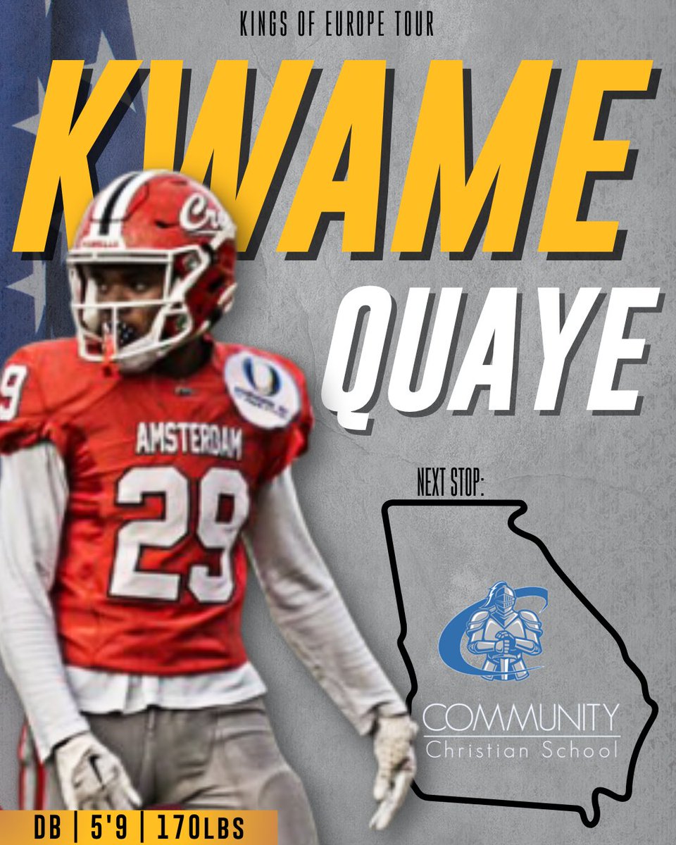 KwameQuaye 🇬🇭 (@kwamequaye888) on Twitter photo Excited to attend Georgia Knights Prospect camp today! What a great opportunity to work on my craft in front of college coaches!!
<a href="/GeorgiaKnights1/">Georgia Knights Athletics</a>
#kwamequaye #KingsofEurope #KOETourSeason #AmericanFootball Excited to attend Georgia Knights Prospect camp today! What a great opportunity to work on my craft in front of college coaches!!
<a href="/GeorgiaKnights1/">Georgia Knights Athletics</a>
#kwamequaye #KingsofEurope #KOETourSeason #AmericanFootball