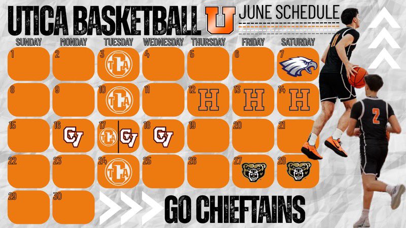 Our Utica Varsity Basketball Summer Schedule!