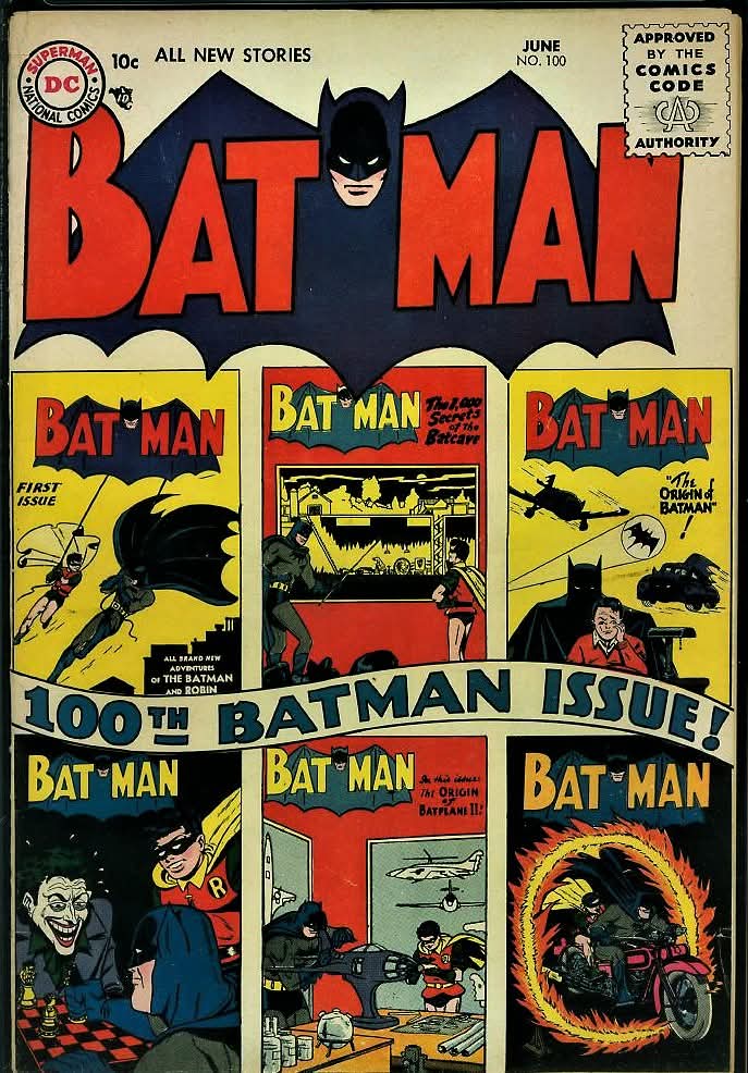 Classic Comic - Batman #100  (1956) - Batman 100th Anniversary issue. Stories by Bill Finger. Cover by Sheldon Moldoff and Charles Paris art