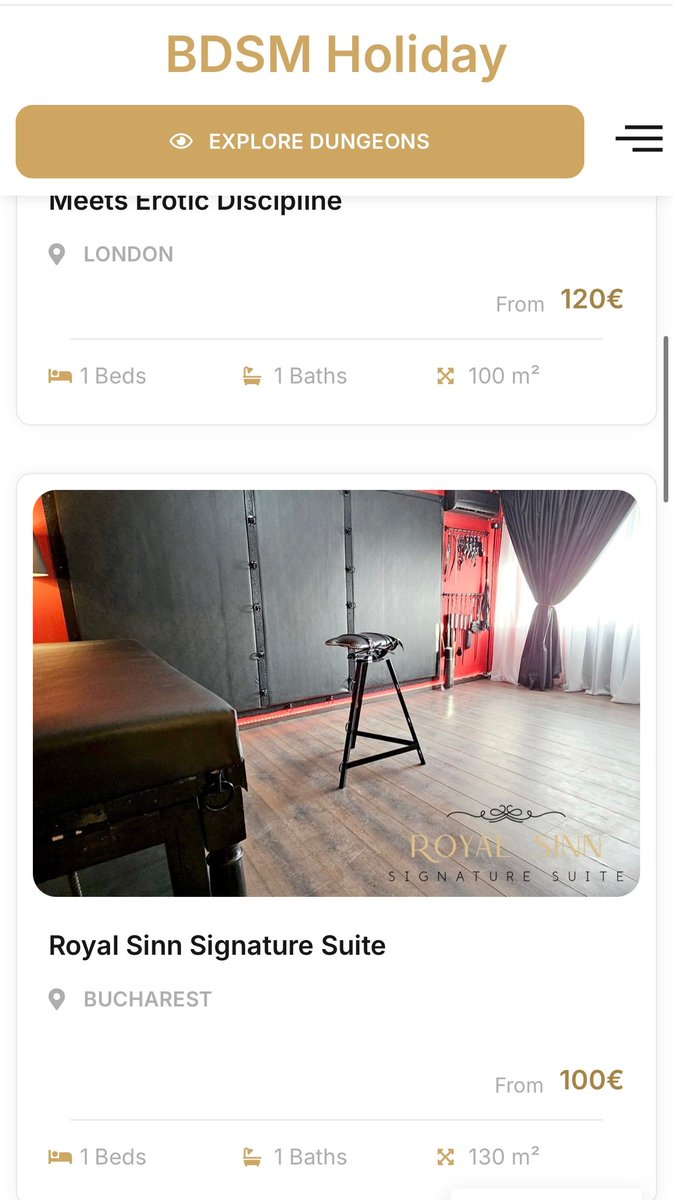 Attention BDSM studio owners! Showcase your studio on our brand-new BDSM Holidays website. For just £150, you can advertise your studio for two months. We're building a global network of BDSM studios, SM rooms, and fetish apartments to make it easier for clients to find you while