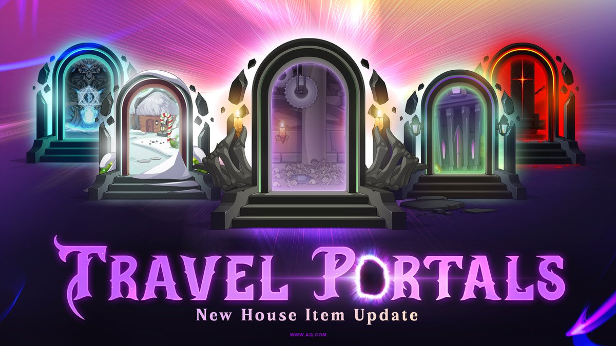 Put those STR stat points to good use because it's BUILD WEEKEND in AQWorlds! Log in and head to /basecamp to build travel portals in your house. Warp across Lore or dive into seasonal events (Frostval, Mogloween + more) like you’ve got a time machine. AQ.com/gamedesignnotes