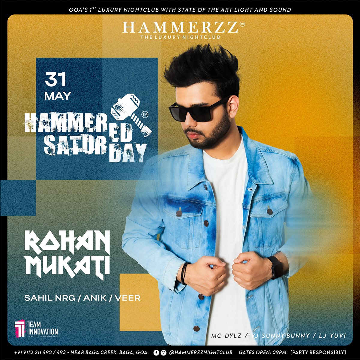 Ready to lose yourself in the rhythm of the night? Hammered Saturdays are back! DJ Rohan Mukati, DJ Sahil, DJ Anik, and Veer are bringing the heat with non-stop beats. From chart-toppers to underground bangers, this one’s built for the night

Reservations: 9112211491/92/93/94