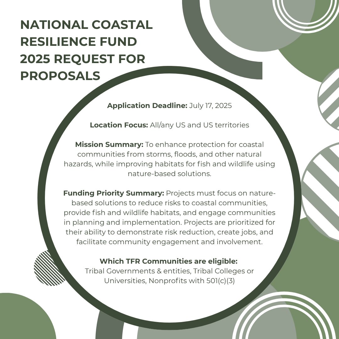 TribalFunding's tweet photo. From uplifting Indigenous media to funding infrastructure and coastal resilience, this week’s featured grants are rooted in community access and impact.

Want updates like this sent straight to your inbox?
Sign up for our newsletter today: https://t.co/amZNCqPmz0 https://t.co/KBsIra9WlP