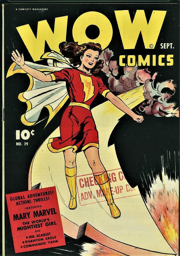 Classic Comic- Wow #29  (1944) - Beautiful World War 2 cover  by Jack Binder