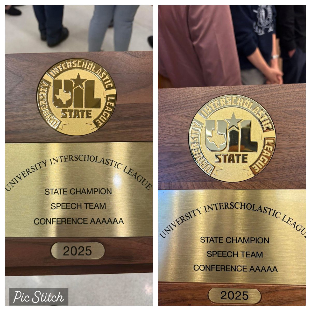 We love our division directors! Gibson (PF) and Alford (CD) brought home UIL state speech team championships - way to go!