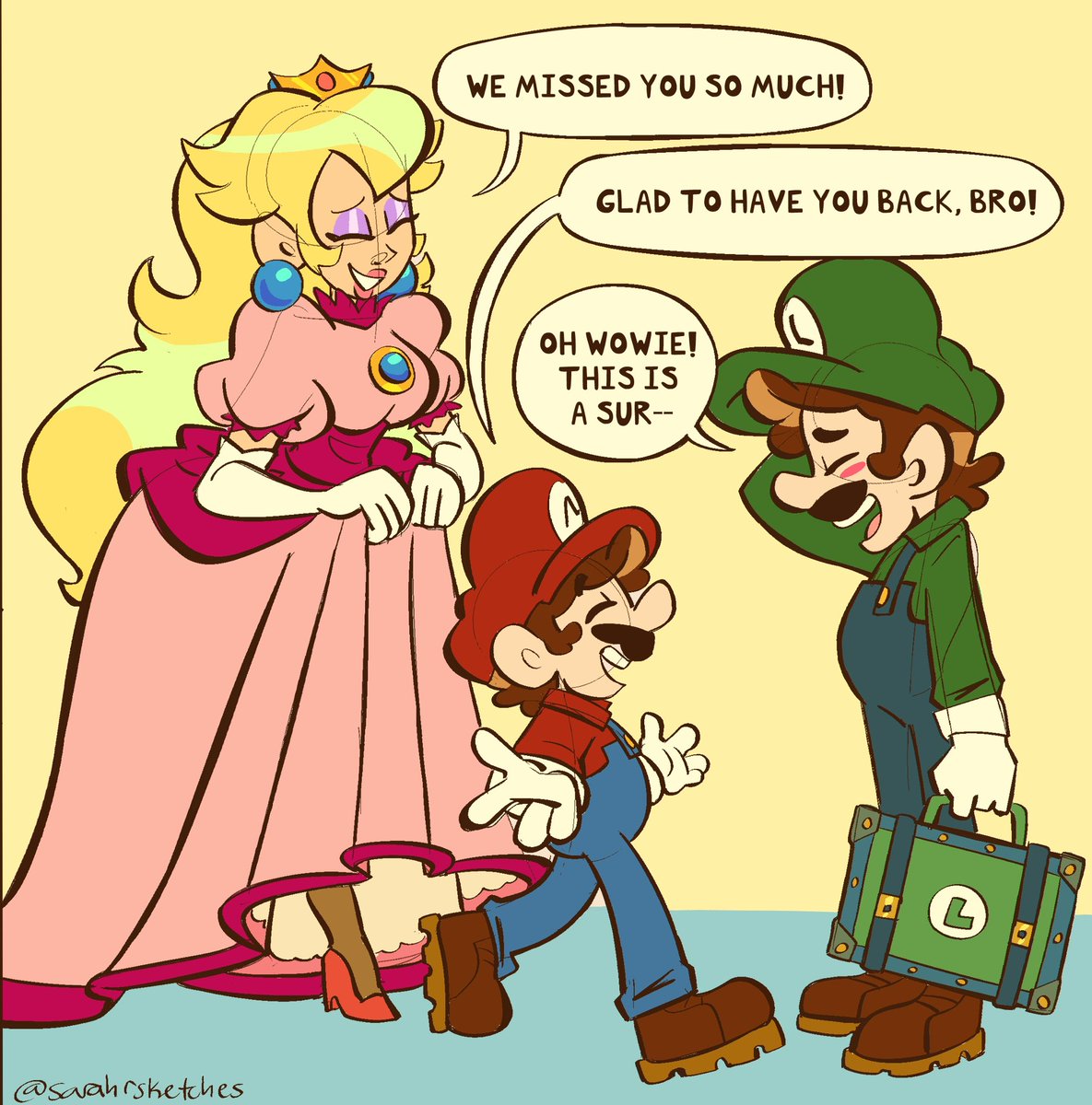 sarahrsketches's tweet photo. (1/3)
.
Who gets to hug Luigi first? https://t.co/oJAwbuJ8CK