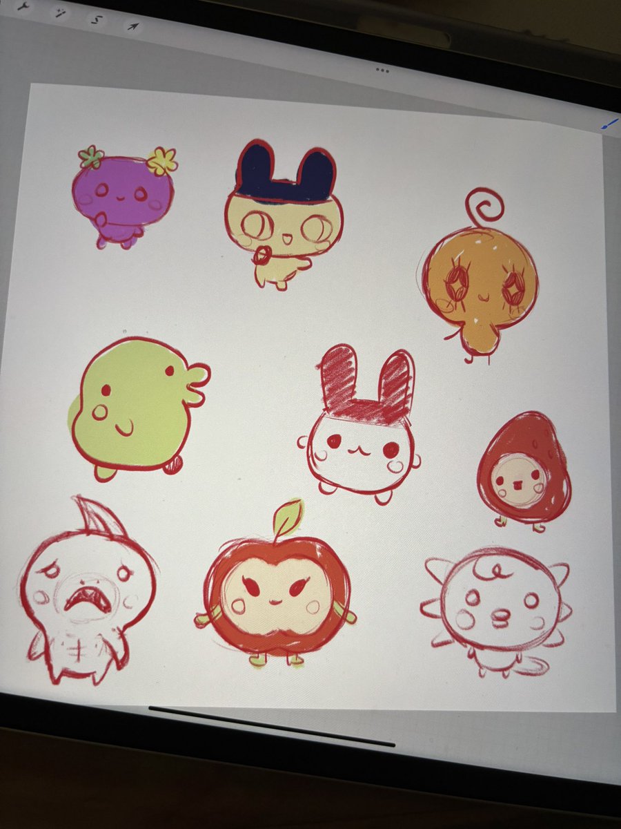 Tamagotchi sticker flakes in progress 💗✨