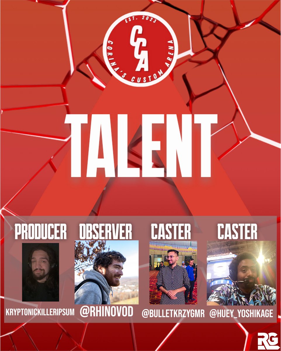 Corina's Custom Arena (@corinascarenas) on Twitter photo Meet the amazing team behind todays event.
Producer: KryptonicKiller
Observer: <a href="/RhinoVOD/">Ryan</a>
Caster: <a href="/bulletkrzygamer/">Biren sharma</a>
<a href="/Huey_yoshikage/">HUEY YOSHIKAGE🦹🏾♂️</a> Meet the amazing team behind todays event.
Producer: KryptonicKiller
Observer: <a href="/RhinoVOD/">Ryan</a>
Caster: <a href="/bulletkrzygamer/">Biren sharma</a>
<a href="/Huey_yoshikage/">HUEY YOSHIKAGE🦹🏾♂️</a>