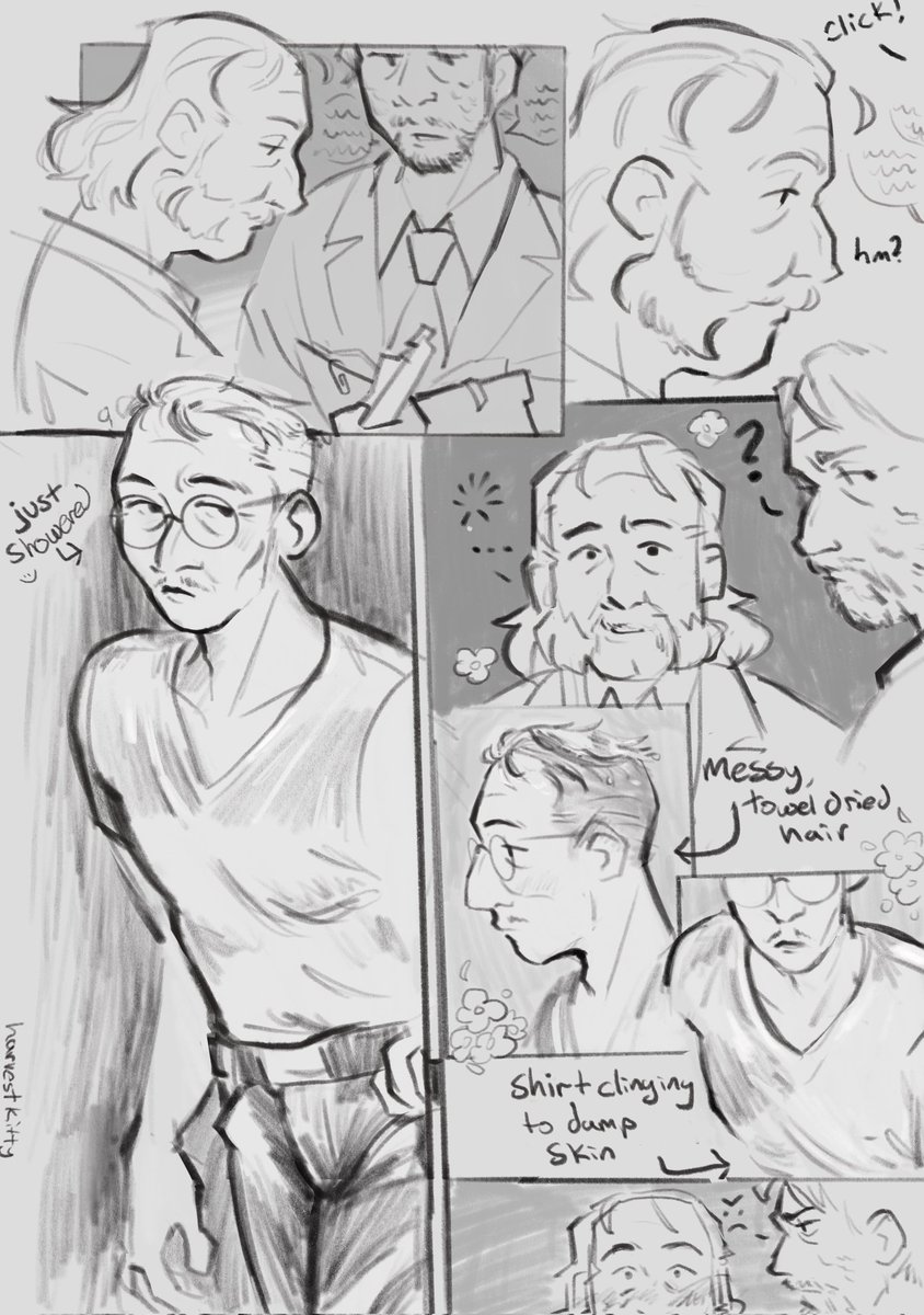 harvestkitty's tweet image. some fanart for a small scene in the fic Your body is a garden ^_^ #DiscoElysium