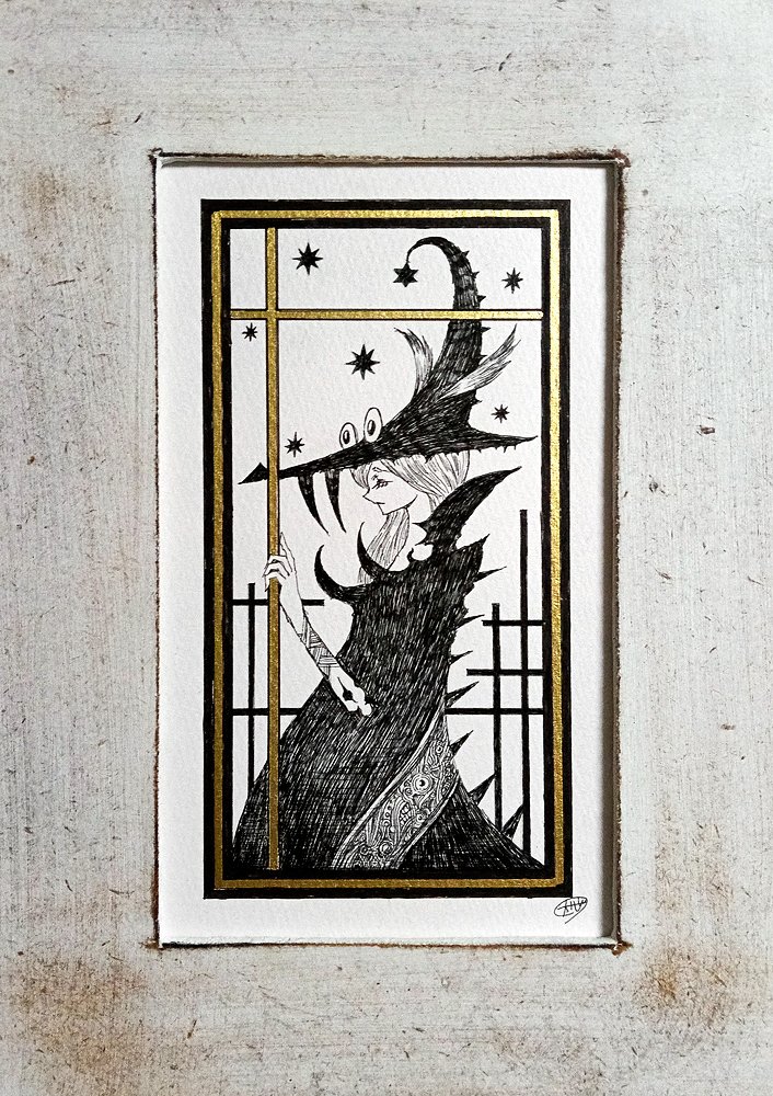【顎の魔女】
無性に魔女が描きたくなって、イベント用に一枚追加。 