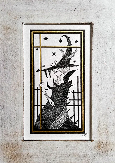 【顎の魔女】
無性に魔女が描きたくなって、イベント用に一枚追加。 