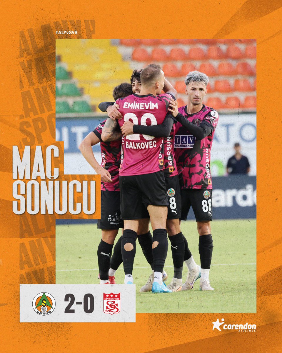 Corendon Alanyaspor’umuz – NG Sivasspor: 2-0 (Maç sonucu)
 
#ALYvSVS