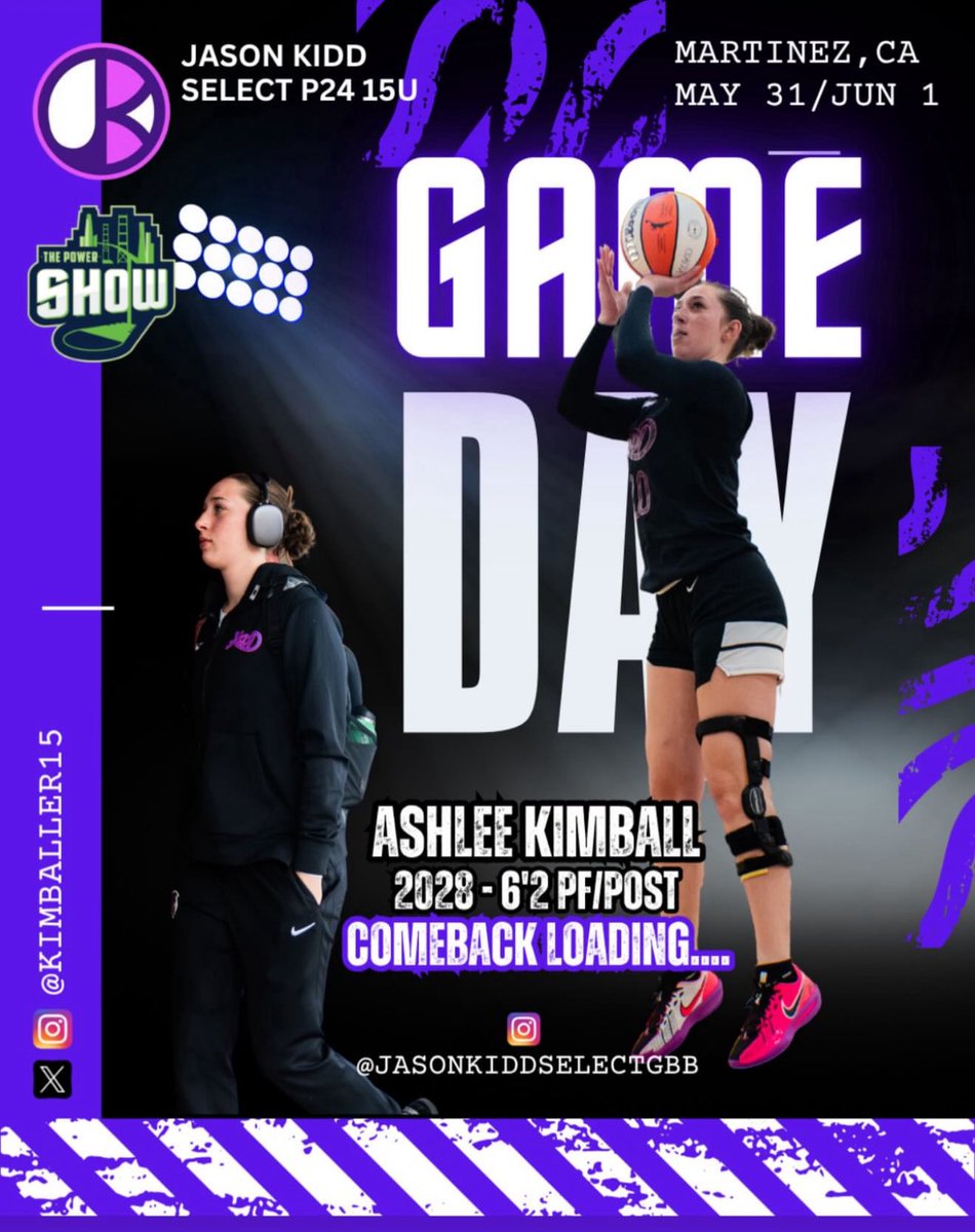 Ashlee Kimball (@kimballer15) on Twitter photo Every game I get to play is a blessing! #Gameday #ComebackLoading
<a href="/JKSelectGbb/">Jason Kidd Select GBB</a> <a href="/SelectEventsBB/">Select Events Basketball</a> <a href="/KenyattaMadiso6/">Kenyatta Madison</a> <a href="/CoachJosephMar/">Joseph Mar</a> <a href="/gemsinthegym/">Kameo Williams</a> Every game I get to play is a blessing! #Gameday #ComebackLoading
<a href="/JKSelectGbb/">Jason Kidd Select GBB</a> <a href="/SelectEventsBB/">Select Events Basketball</a> <a href="/KenyattaMadiso6/">Kenyatta Madison</a> <a href="/CoachJosephMar/">Joseph Mar</a> <a href="/gemsinthegym/">Kameo Williams</a>
