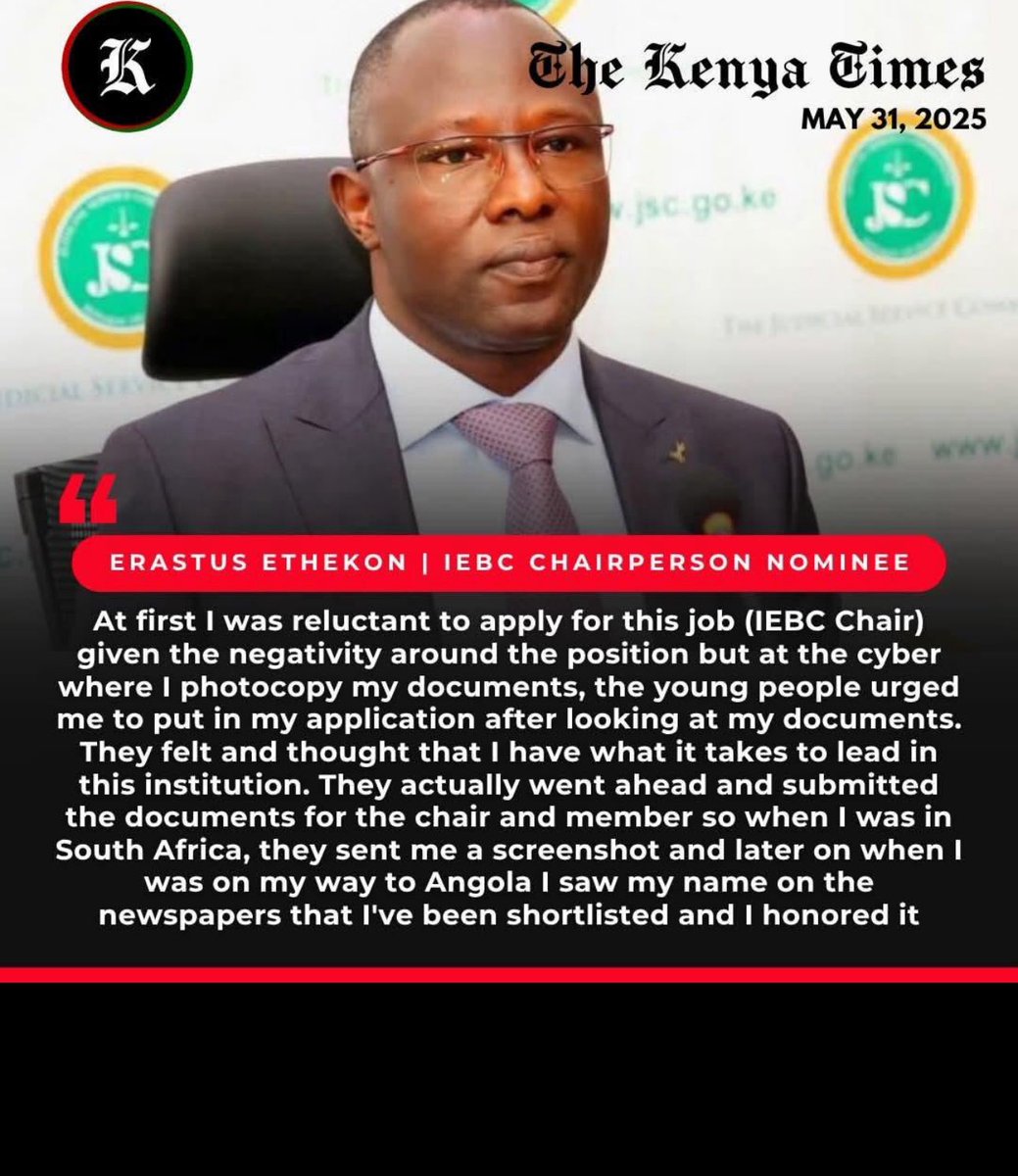 It sounds like the guy who said he got a multi-billion tender from KEMSA because, that day, he was walking outside the KEMSA building, saw people at the entrance, was curious, entered the building, and was given the tender.